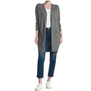 Sweet Romeo Charcoal Open Front Duster Cardigan Sweater Small NWT